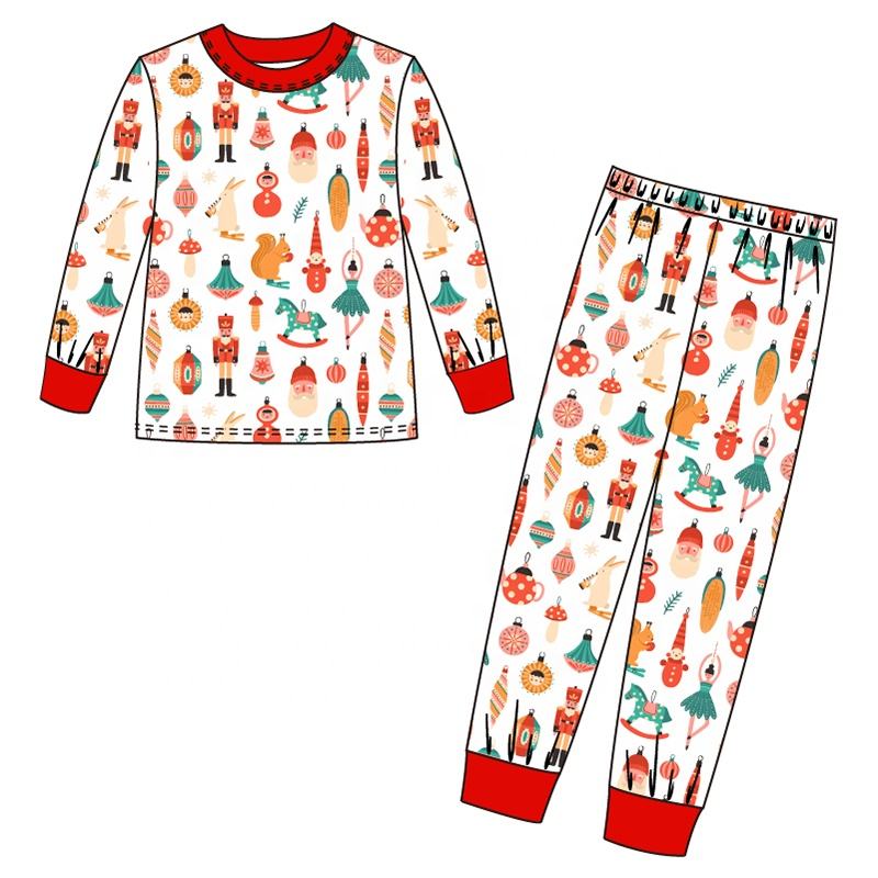girls printing dress baby christmas red frock A-line dress christmas sets