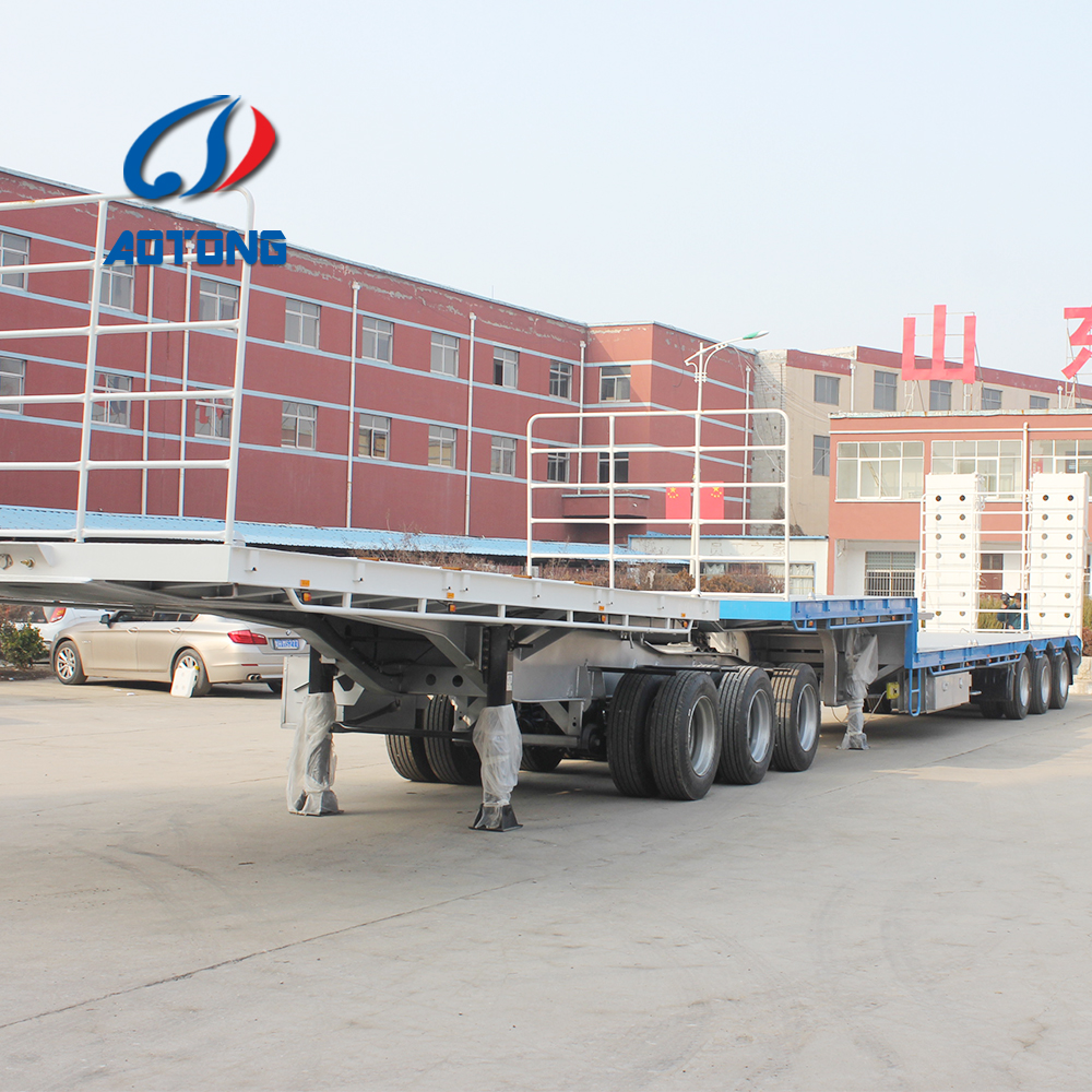 2 Axle 28 Tons Lowbed Lowboy Truck Trailer Semi Trailer for Heavy Equipment Transport