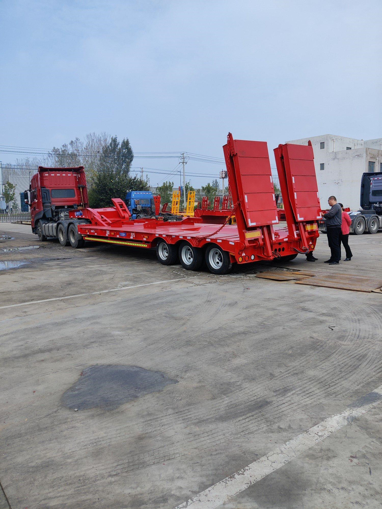 Low-Flat Second Hand Semi Trailers 3axle 4axle 6axle Support Customization