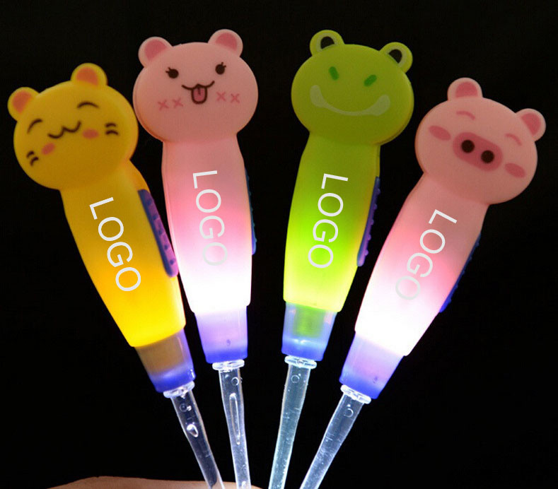 Colorful ABS Children Cartoon Flashlight Earpick Logo Customized