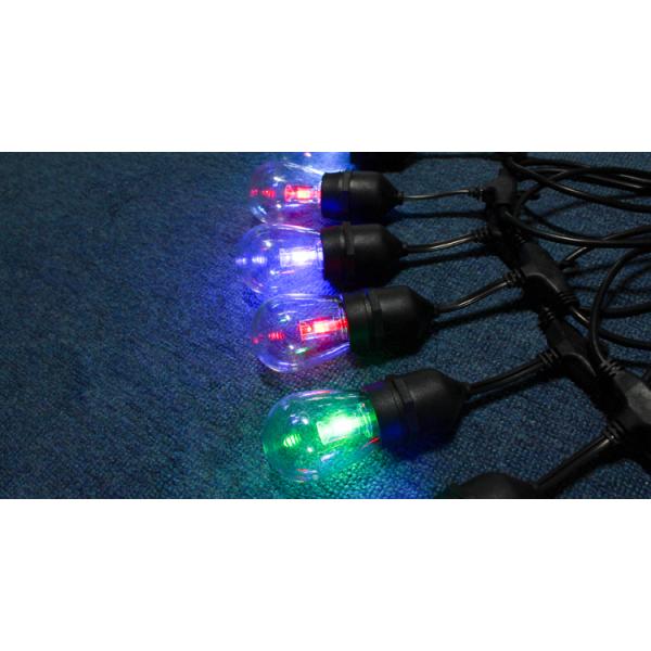 48FT 15 Bulbs Commercial Grade LED String Lights S14 RGBW LED Retro Edison Christmas Holiday Festoon Lighting Remote Controlled