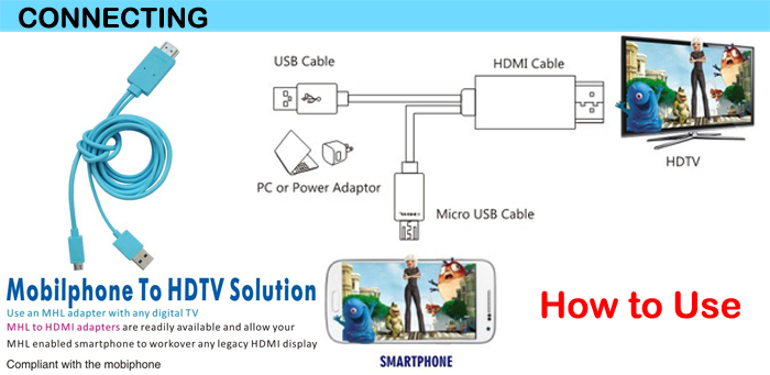 High Quality MHL Cable For Mobilephone 1080P