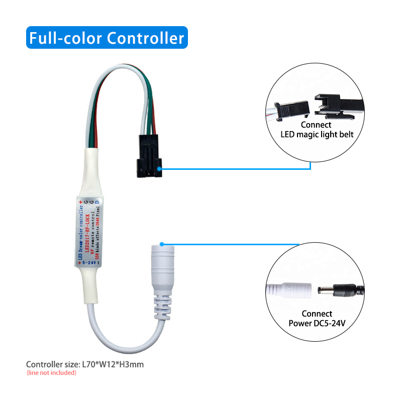 WS2811 Pixel LED Strip Controller DC 5V 12V 24V With 14 Keys RF Remote