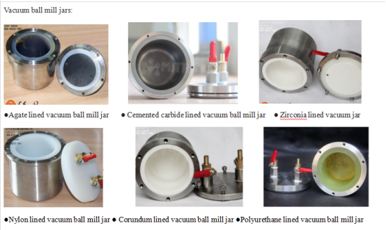 Lab Polyurethane Lined Vacuum Ball Mill Jar For Atmosphere Protection Lab