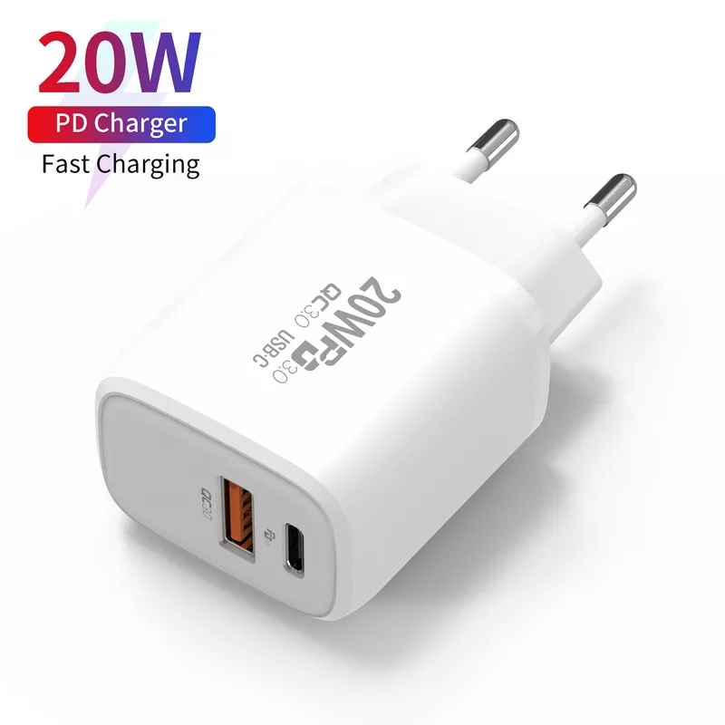 20W Fast Charging Power Socket A C Travel Charger for Mobile Phones/Laptops/Projectors