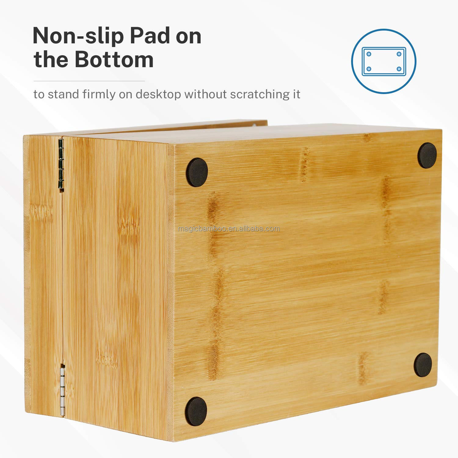 Professional Bamboo Desktop Business Card Holder With Index Cards GLOSSY Load ≤5kg