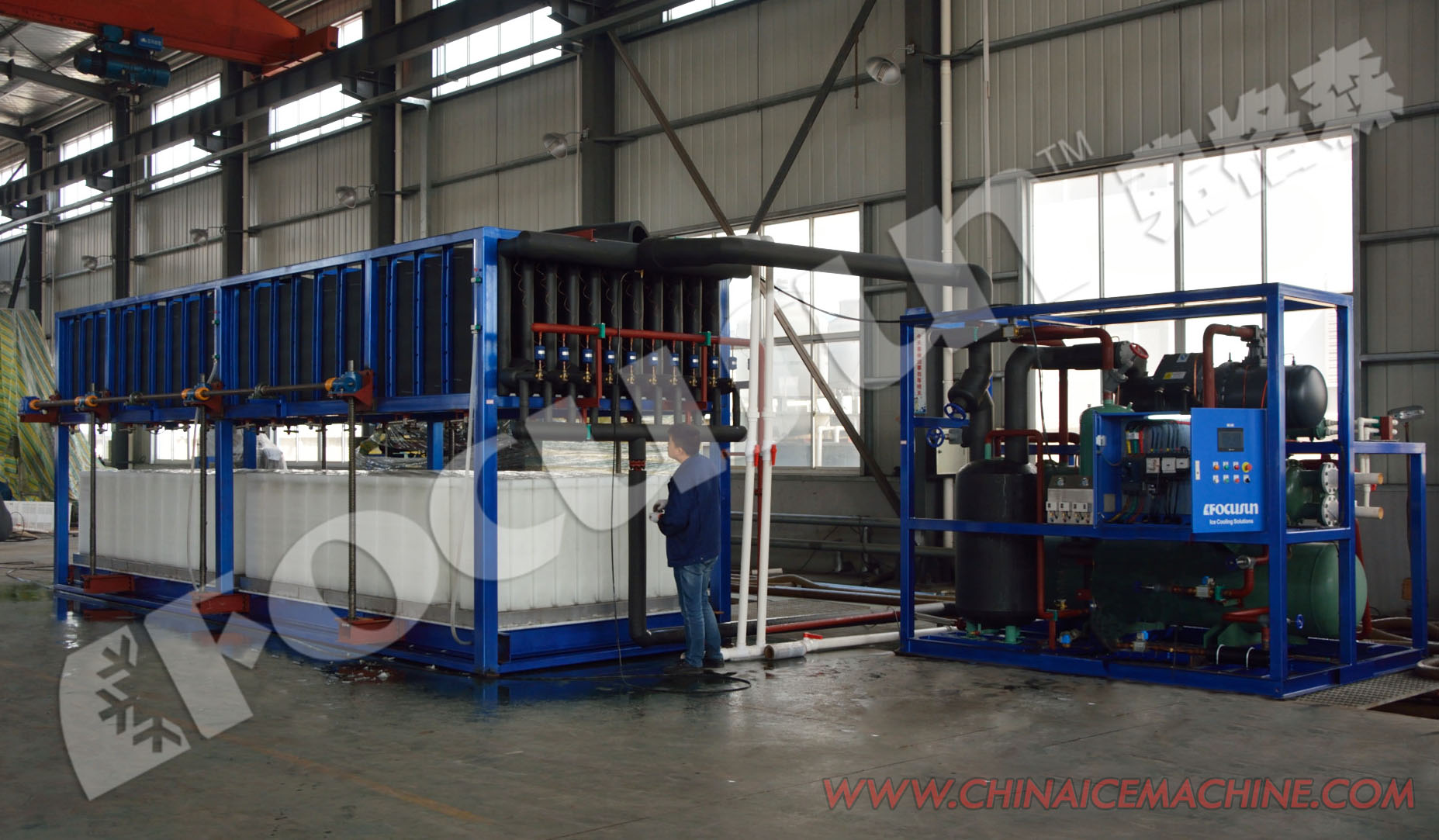 10-30 Ton Ice Machinery with Video Inspection and Water/Evaporative Cooling Condenser