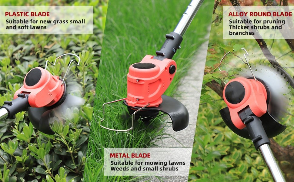 Cordless Battery Powered Lawn Mower 173CC Engine 1200W Adjustable Cutting Heights