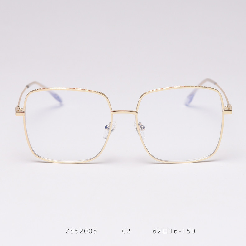 Silver Alloy Square Big Frame Glasses Men Women Unisex Decoration Transparent Frame Glasses
