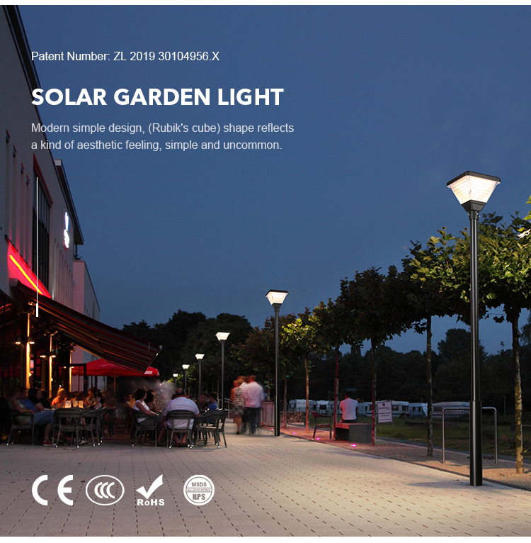 3.2V 12000mAh Die-casting aluminum Solar Led Garden Lights For Courtyards Communities