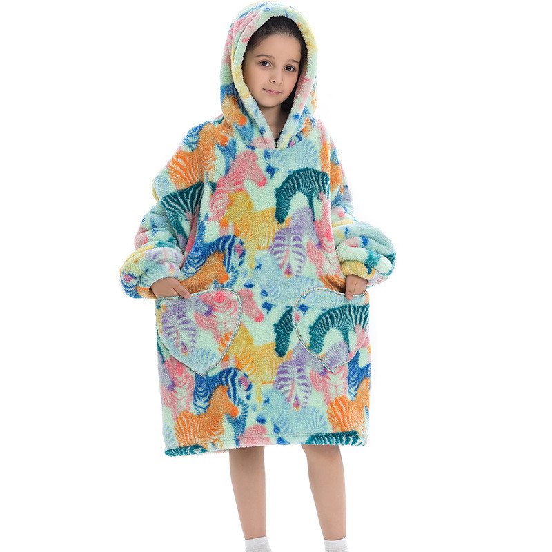 BSCI Anti Pilling Wearable Blankets Pajamas Lazy Oversized Pullovers For Kids