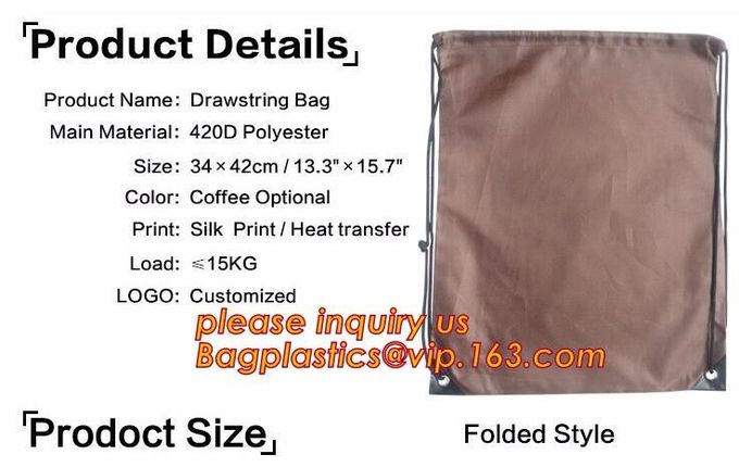 Outdoor Use 210D Sample Shoe Polyester Drawstring Bag,fashionable pattern printing polyester foldable shopping bag PACK