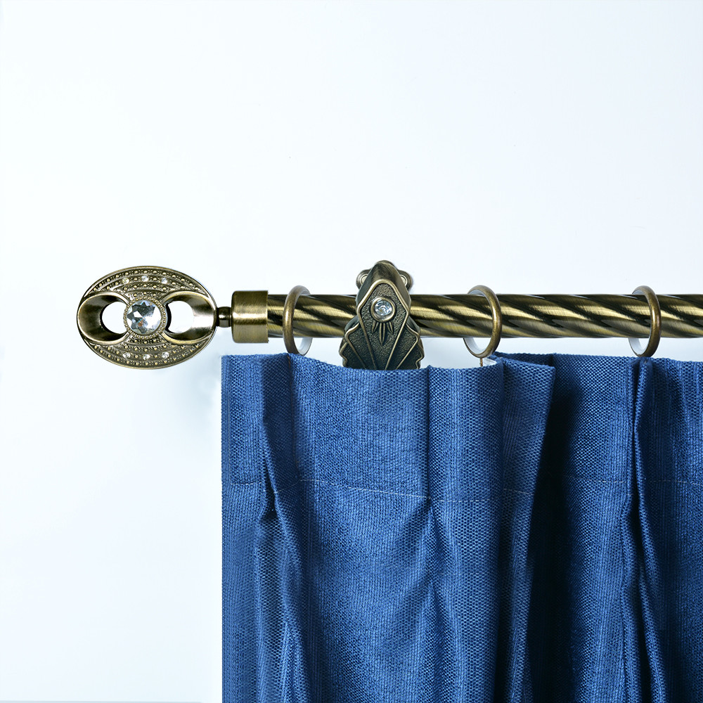 multicolor Iron Pipe Curtain Rods Modern Finial Style with diamonds