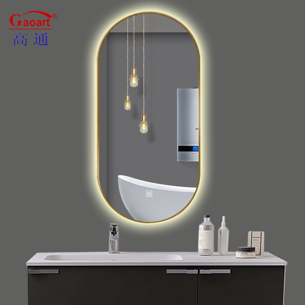 Smart Touch Screen LED Bathroom Mirror for Hotel Customized Size Bevelled Decor Mirror