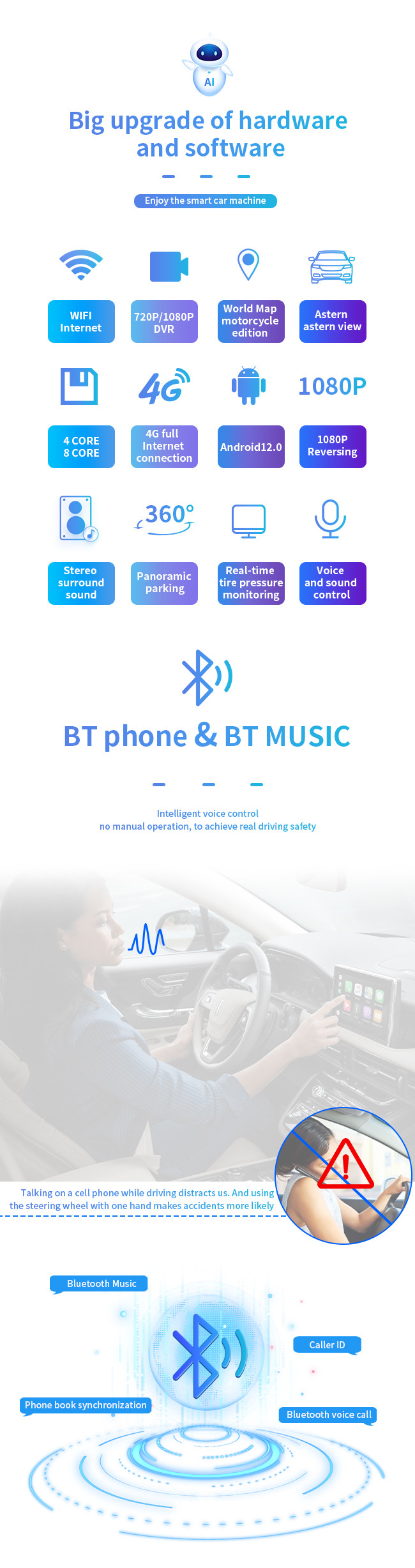1.8GHZ 8 Core Android Auto Carplay Audio Stereo For GMC Navigation