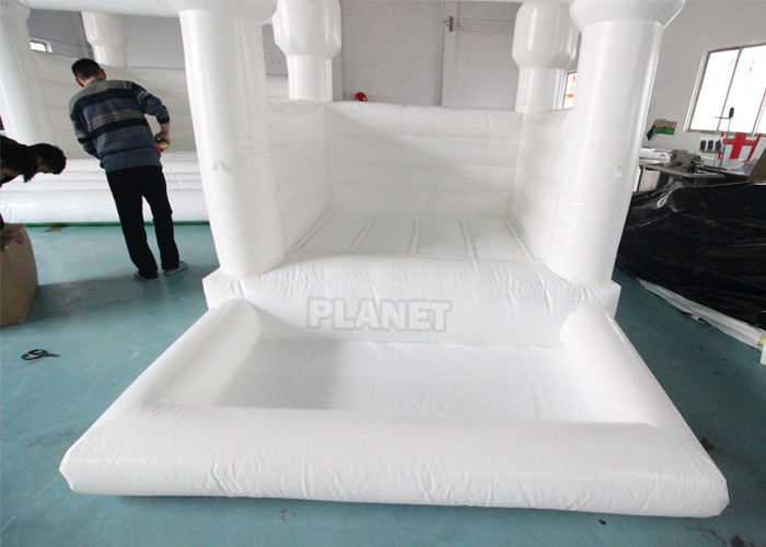 White Small 10FT Inflatable Bounce House PVC Bouncy Castle Jumper Toddler White Bounce Combo
