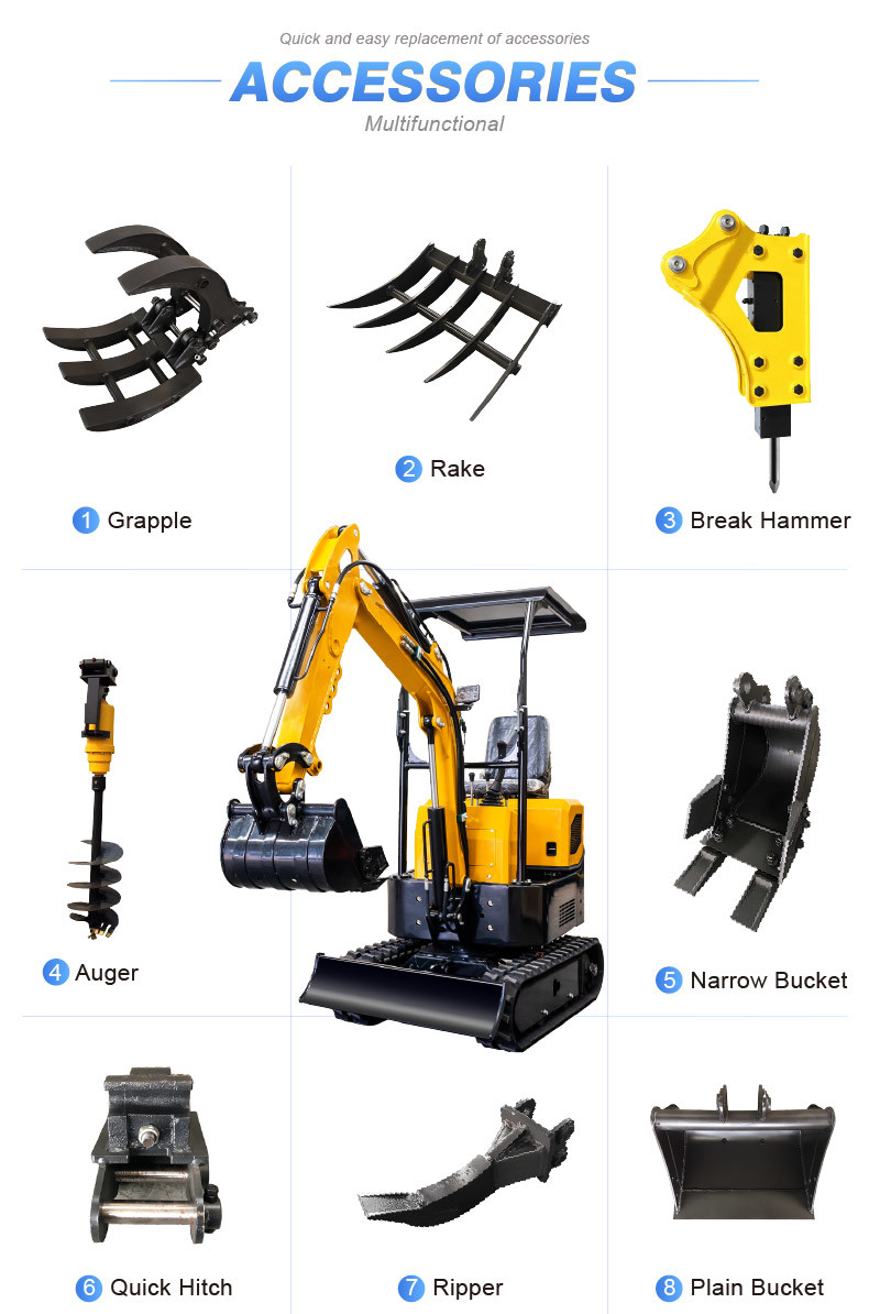 Super Power 1 Ton Mini Excavator Saving Energy Compact Small Digger Machine