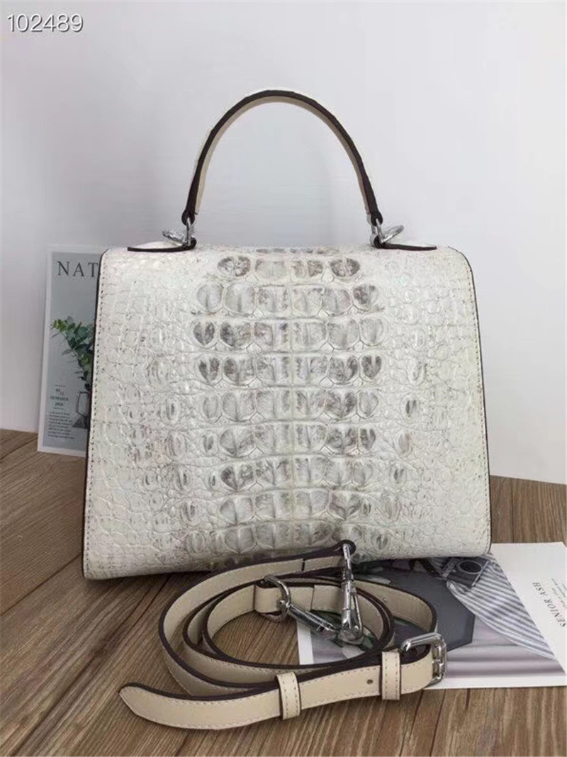 Fashion Genuine Crocodile Skin Lady Handbag Exotic Real True Alligator Leather Female Purse Women Three-way Shoulder Bag