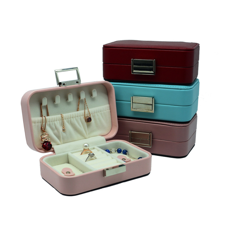 Rectangle 17*9*5cm Portable Travel Jewelry Case