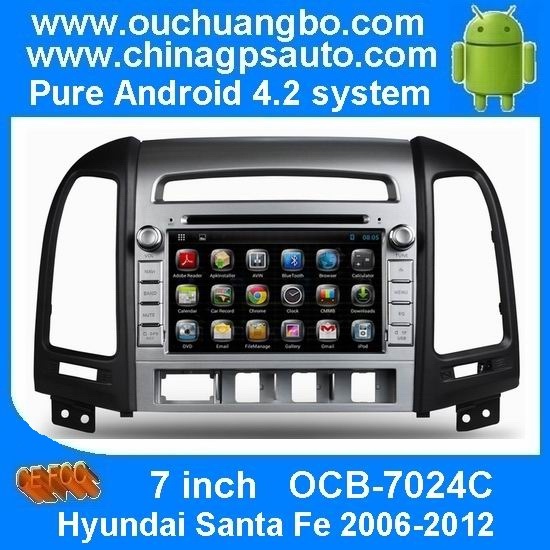 Ouchuangbo Car DVD 3G Wifi GPS Radio for Hyundai Santa Fe 2006-2012 iPod USB TV Android 4.2 System OCB-7024C