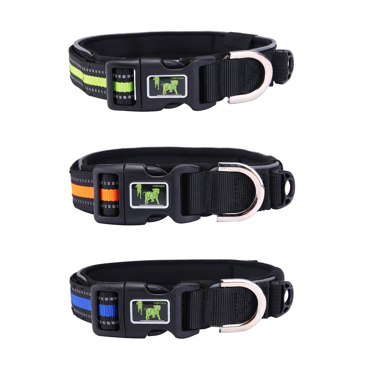 Military Lightweight Puppy Collar Reflective Hunting Dog Collars S-Xl ODM With Logo