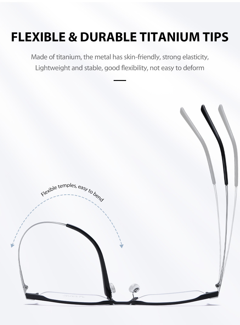 Al Mg Pure Titanium Eyeglasses Adults flexible Removable Screw