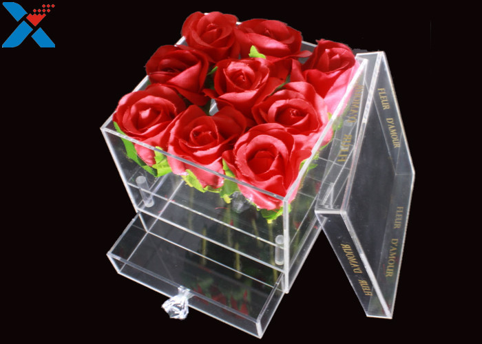Transparent Acrylic Flower Box 15 * 15 * 15cm / 20 * 20 * 20cm / 25 * 25 * 25cm