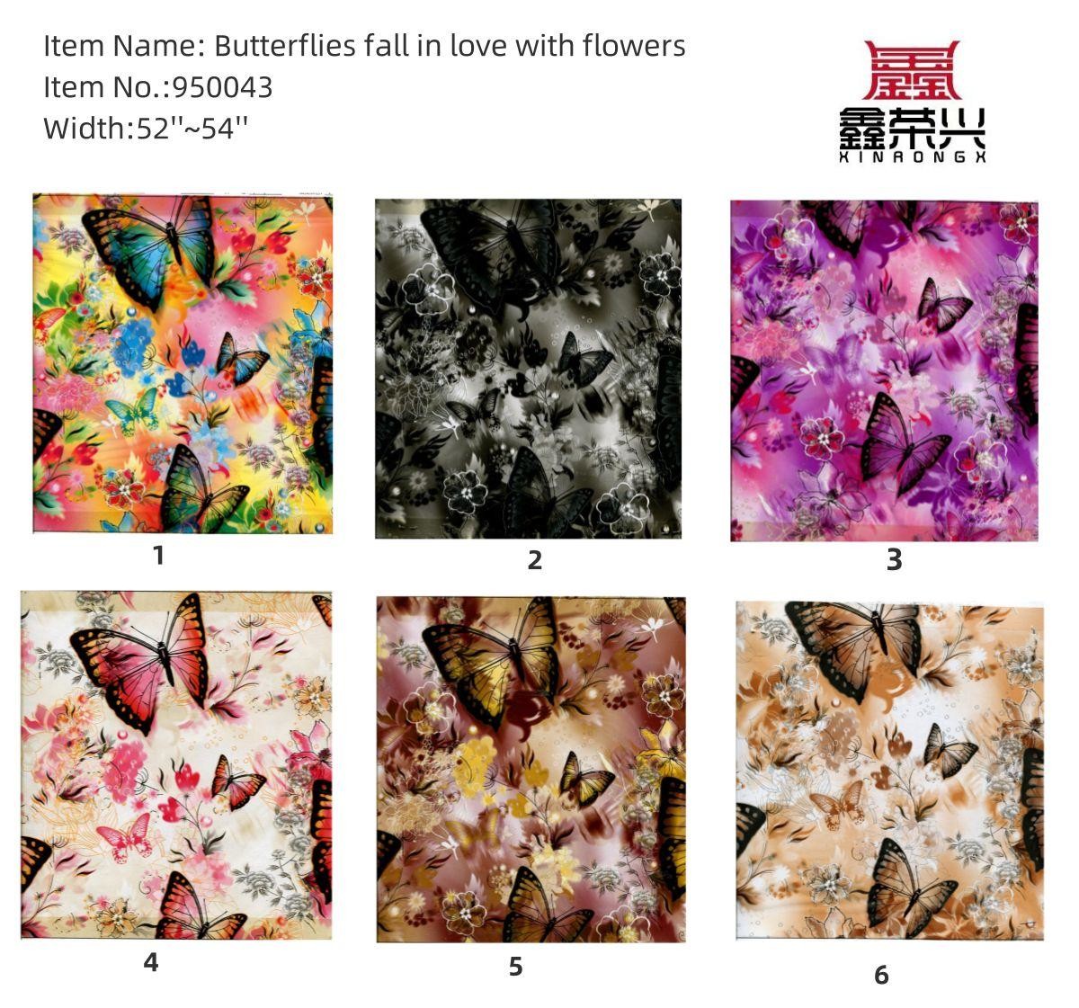 Printed Colorful Butterfly In Love With Flowers PVC PU Synthetic Faux Leather Material