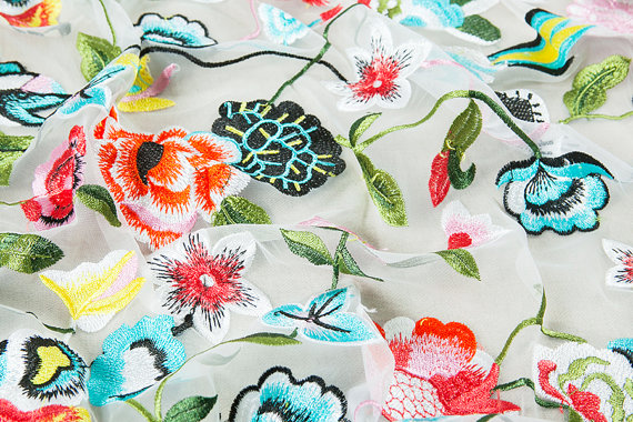 Embroidered Lace Fabric