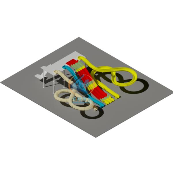 Outdoor Water Park Water Slide Design 10x9m Pool For Commercial Public Park