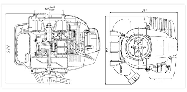 Single Cylinder Air - Cooled Gasoline Engine 4 - Stroke Hand Starting Levorotatory