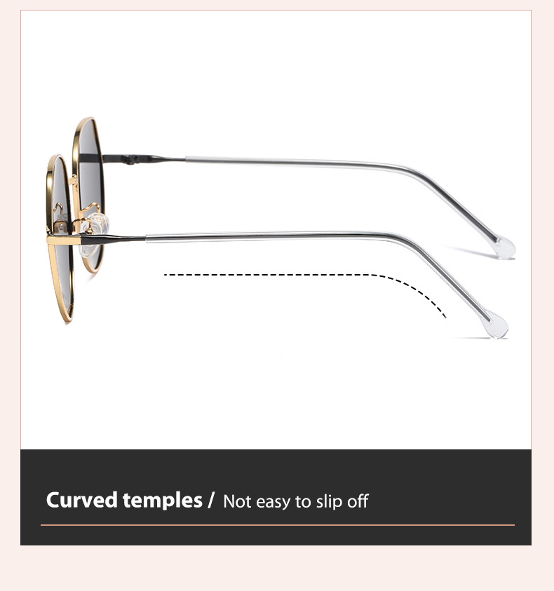 UV Protection Round Metal Sunglasses Women'S Simple Type OEM