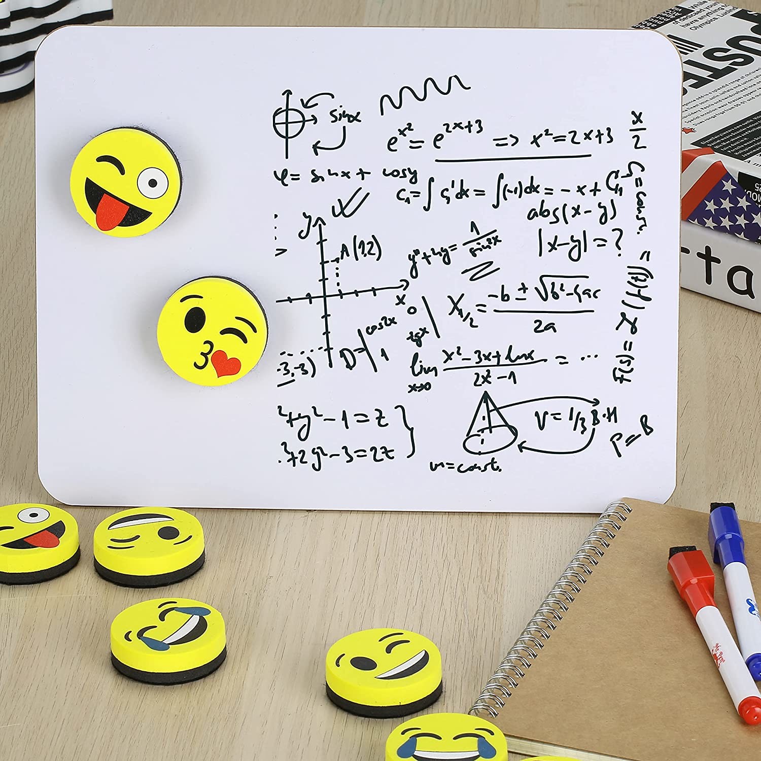 Emoji Cute Smiley Face Magnetic Dry Eraser for Blackboard Whitebaord