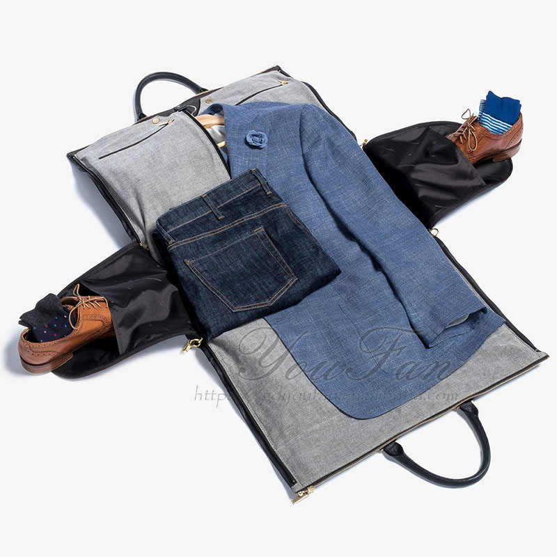 Water Resistant Weekender Garment Duffel Bag With 2 Shoe Pockets