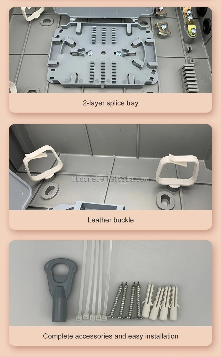 64 Core Fiber Optic Splitter Box Distribution Terminal Box for Wall or Pole Mounting