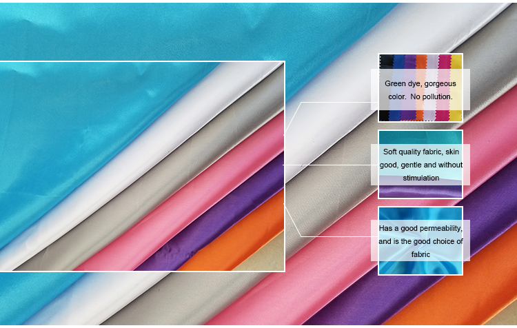 Smooth Hand Feeling Satin Fabric for Curtain Garment Lining and Home Textile