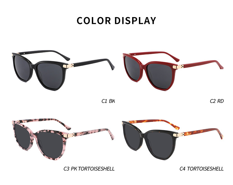 Women'S Cateye Sun Glasses Acetate Shades UV400 Protection 180° Flexible Hinges