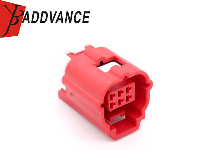 6 Pin Female Waterproof Automotive Connectors Red For OBD System Of Motorcycle