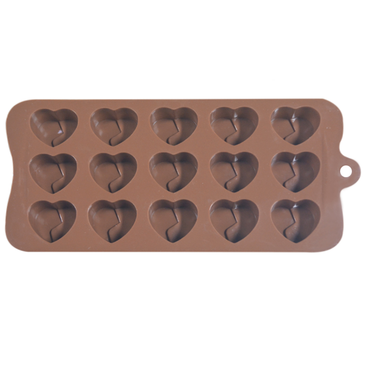 LFGB Custom Chocolate Molds Heart Shaped Mousse Cake Silicone Mold