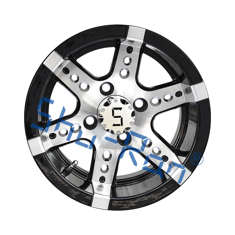 Golf Cart 12''/14'' Machined/ Glossy Black Aluminum Wheels Rims for Club Car, EZGO, YMH Golf Carts