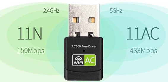 IEEE802.11ac/Nc USB Wireless Dongle 2.4g 5g Dual Band Usb Adapter 600mbps