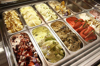 18 Pans LED Ice Cream Display Freezer Sliding Door Showcase