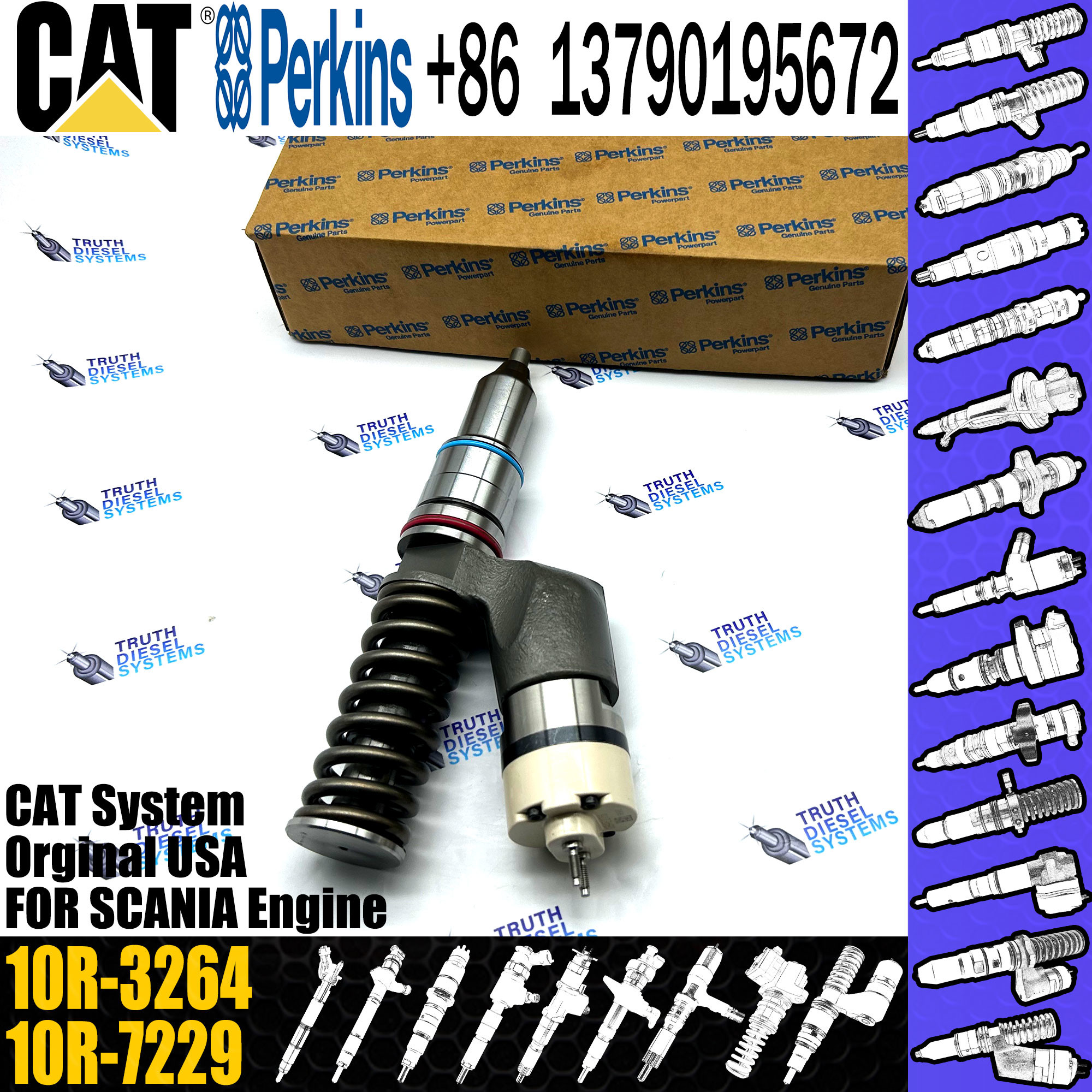 CAT Diesel Common Rail Fuel Injector 2530615 253-0615 10R3264 10R-3264 for Caterpillar Engine