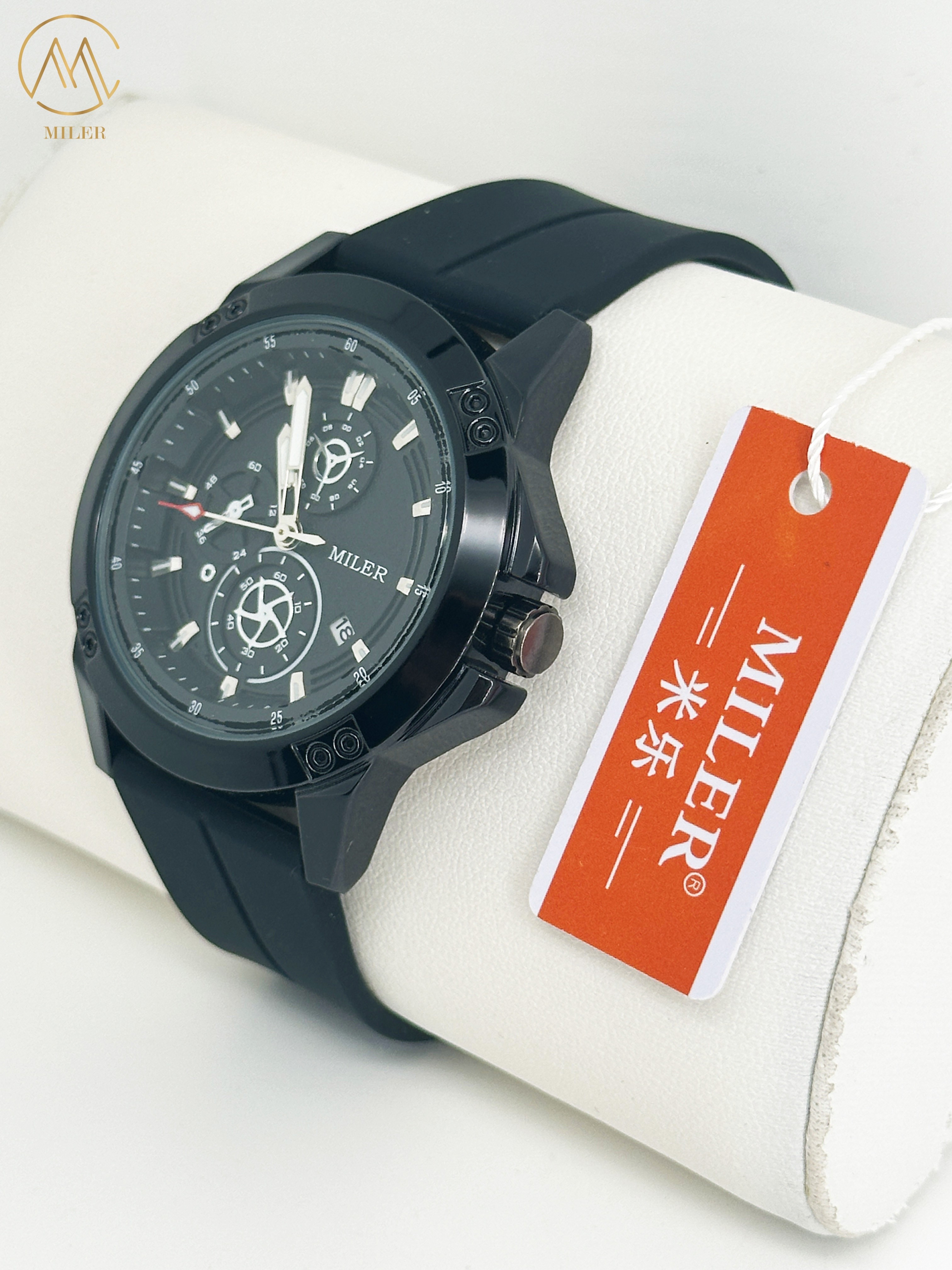 Miler 1005 30M Life Waterproof Sports Chronograph Watches Men's Quartz Watch Silicone Strap Luxury Fashion Wristwatch