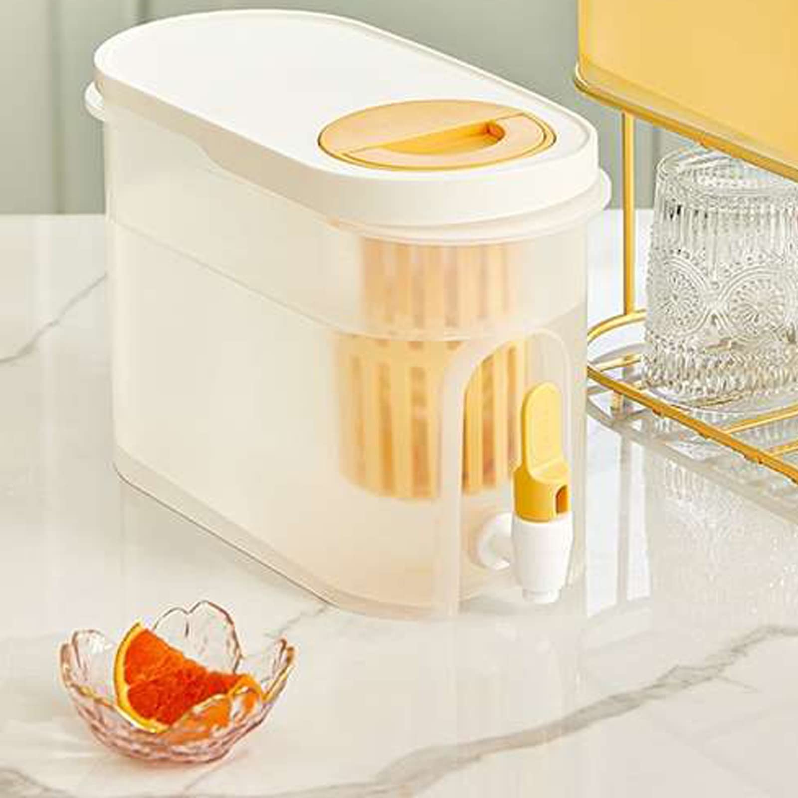 3.9L Large Refrigerator Ice Drink Container Plastic Juice Coffee Maker Cold Brew Filter Water Kettle With Spigot