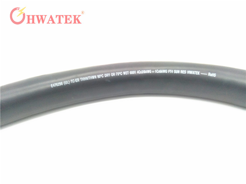 UL TC ER 3C X 14AWG Bare Copper Stranded Solar Power Cable 600V PVC Jacket 2214030 Cable