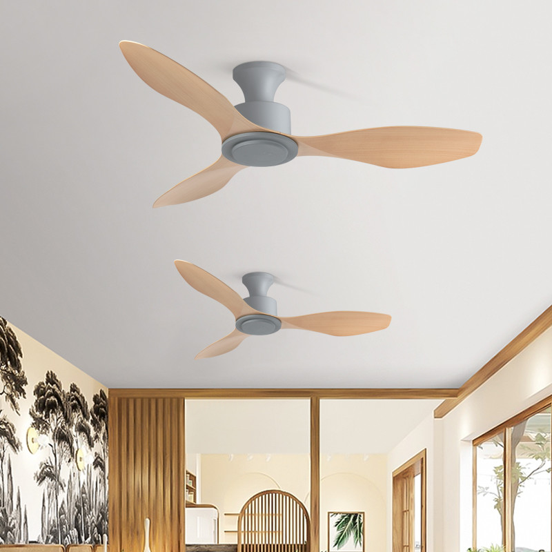 European Style DC 56 Inch 50W ABS 3 Blades Wall Control Remote Control Dimmable Led Ceiling Fan Black Fan Light
