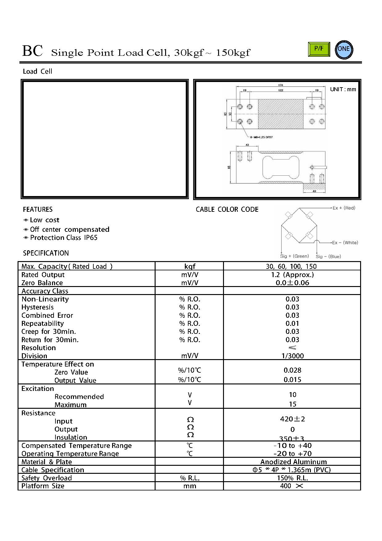 CAS BC Series Weighing Load Cells