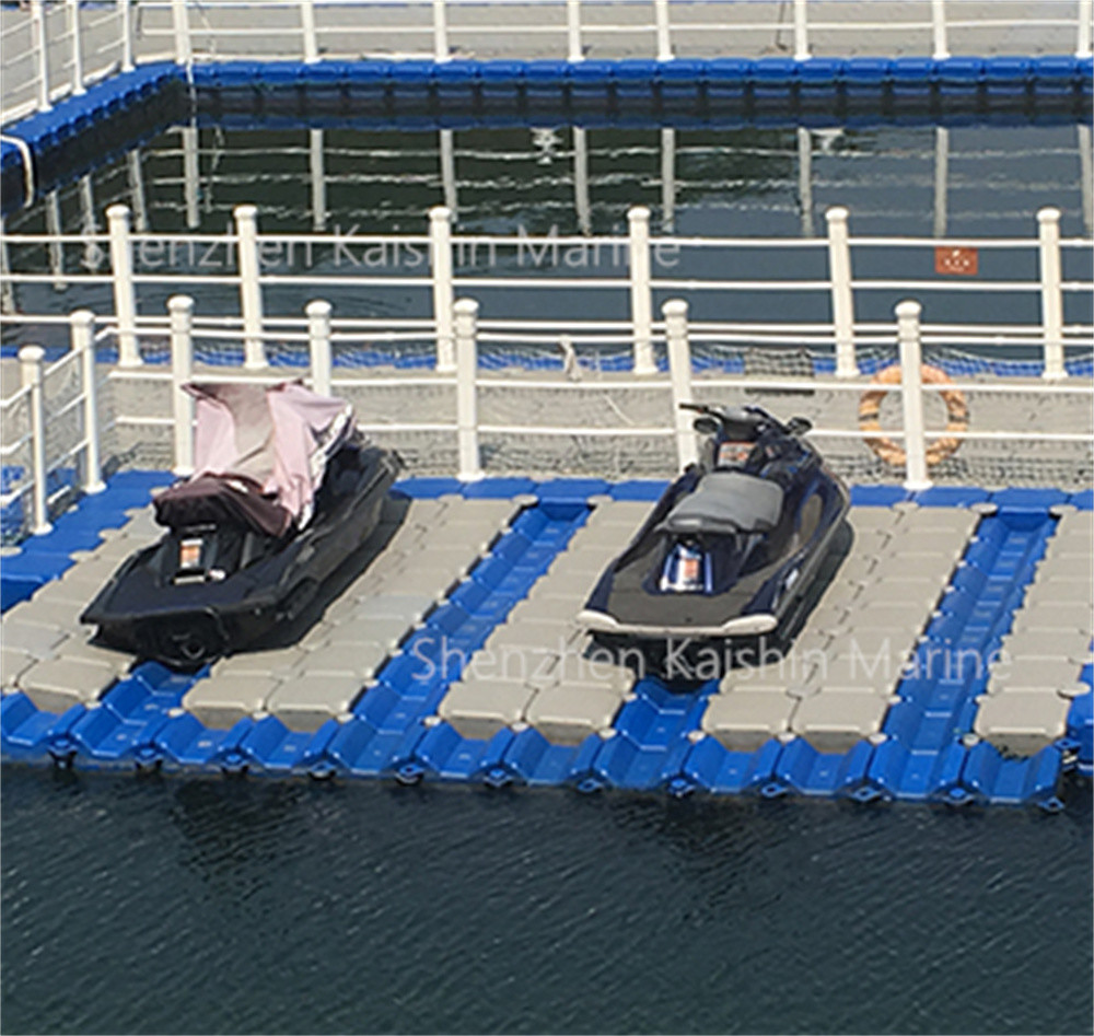 HDPE Modular Floating Dock For Water Activities Orange Blue - 350kg/sqm Capacity