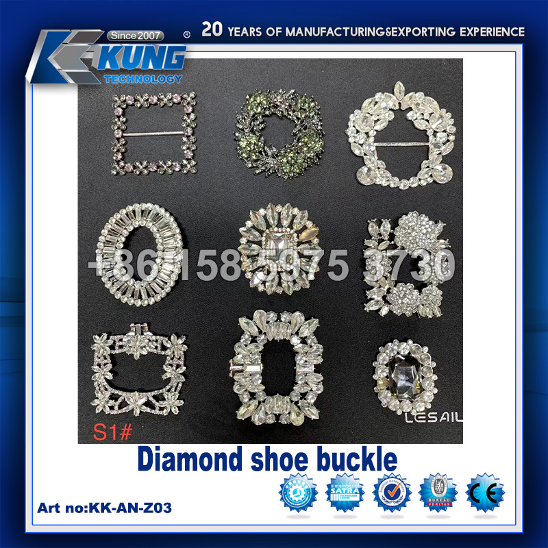 Diamond Decorative Shoe Making Accessories Buckles PE Material Multicolor
